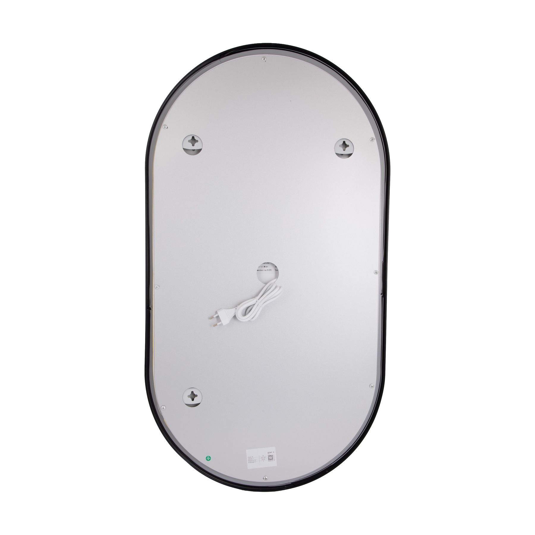 Дзеркало Qtap Scorpio (SC1) з LED-підсвічуванням Touch, з антизапотіванням, з димером, рег. темп. кольору (3000-6500K) Black QTSC500900