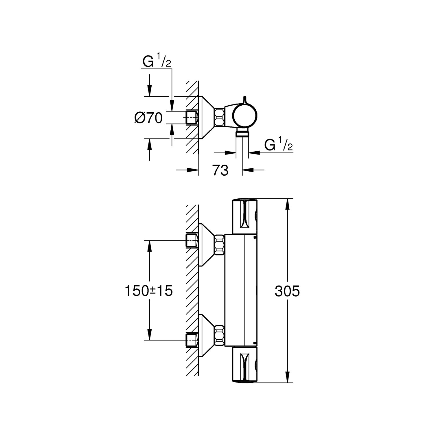 Смеситель термостатический для душа Grohe Grohtherm 800 34558000