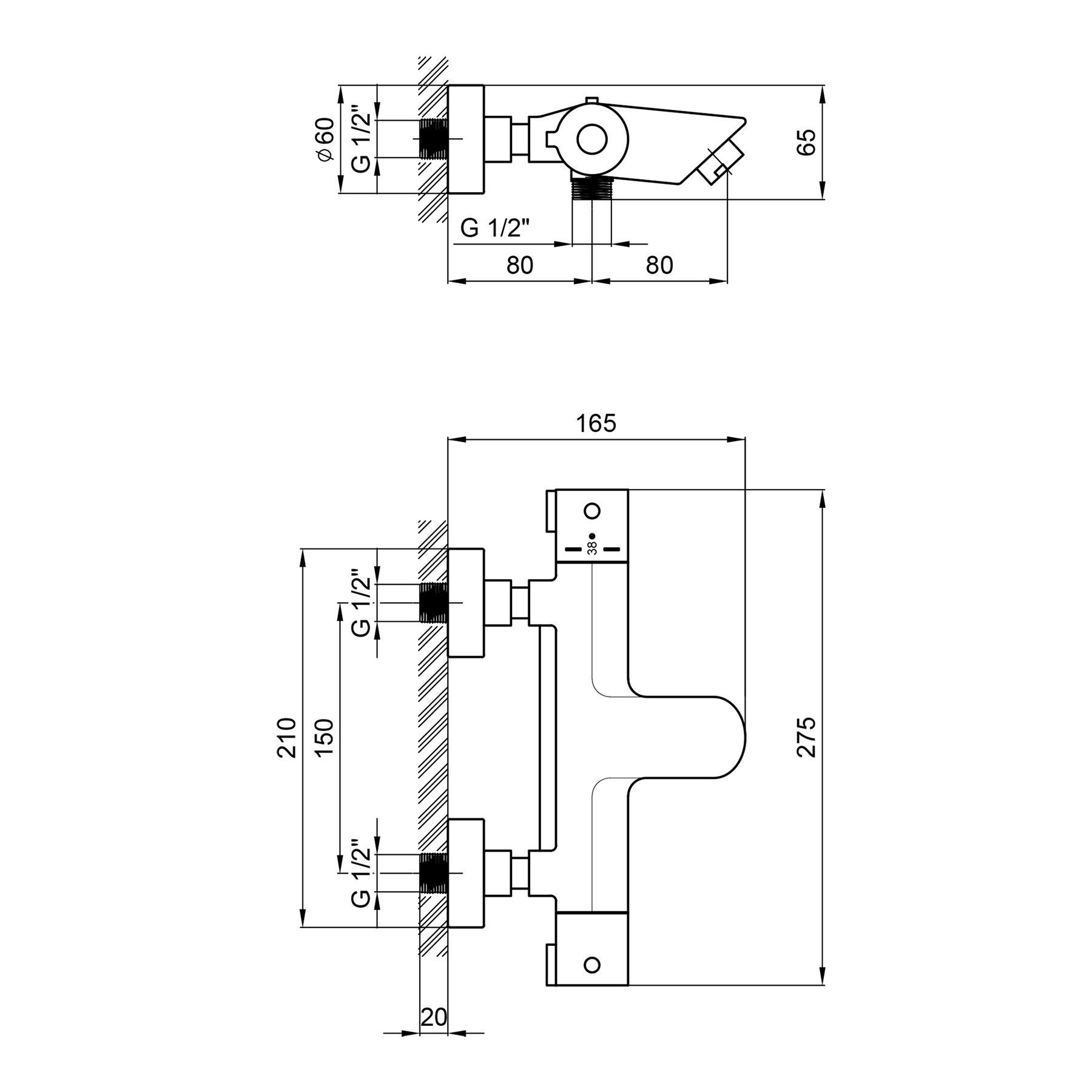 Смеситель для ванны Qtap Inspai-Therm термостатический QTINSCRMT300800 Chrome