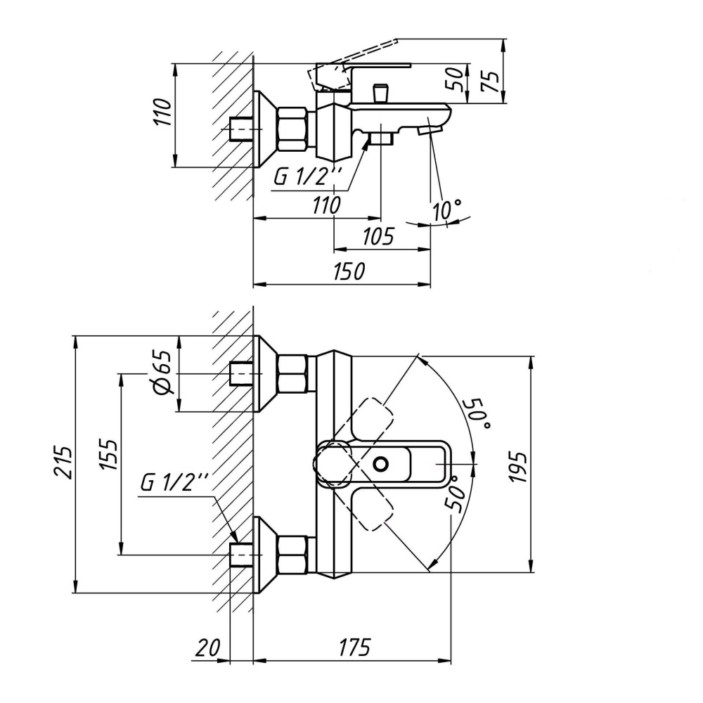 Смеситель для ванны Qtap Pivonka QTPIV3013102DC Chrome