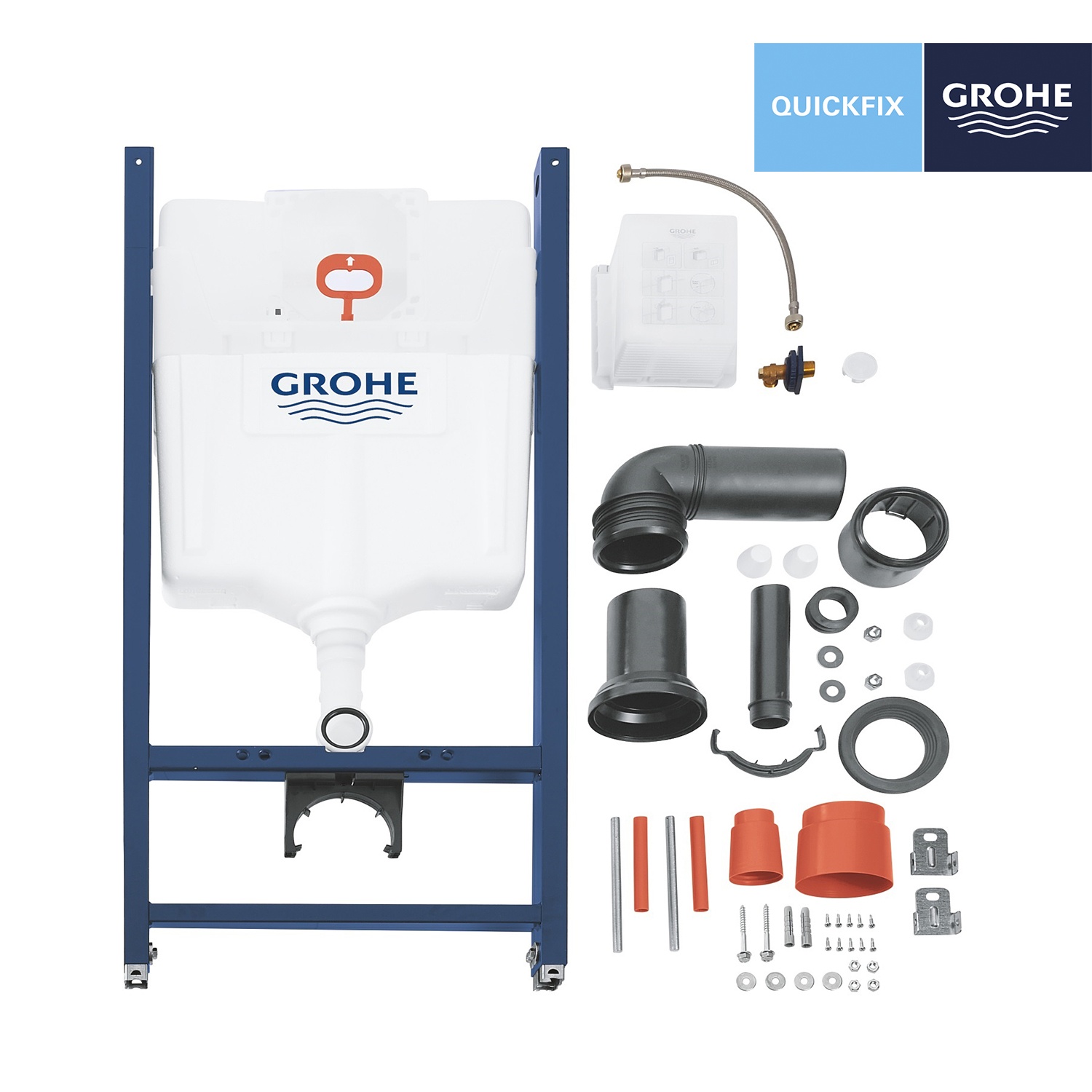 Комплект 4 в 1: Інсталяція GROHE Rapid SL 3 в 1 3884966Q + Унітаз безободковий Kroner Oker WHI533536 RIMLESS з сидінням Slim Duroplast / Soft-close / Quick relase KO533536WHIR (3884966KO533536)