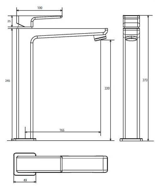змішувач для умивальника Omnires Parma chrome/white, високий (PM7412CRB)
