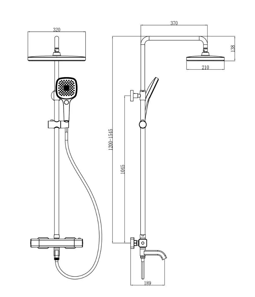 Душевая система GAPPO G24791-6 Черный (1042573)