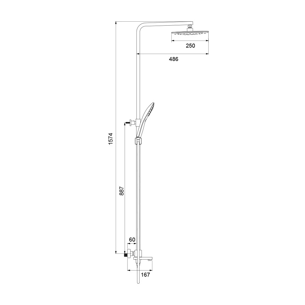 Душевая система GAPPO G2417-60 Черный (1043364)