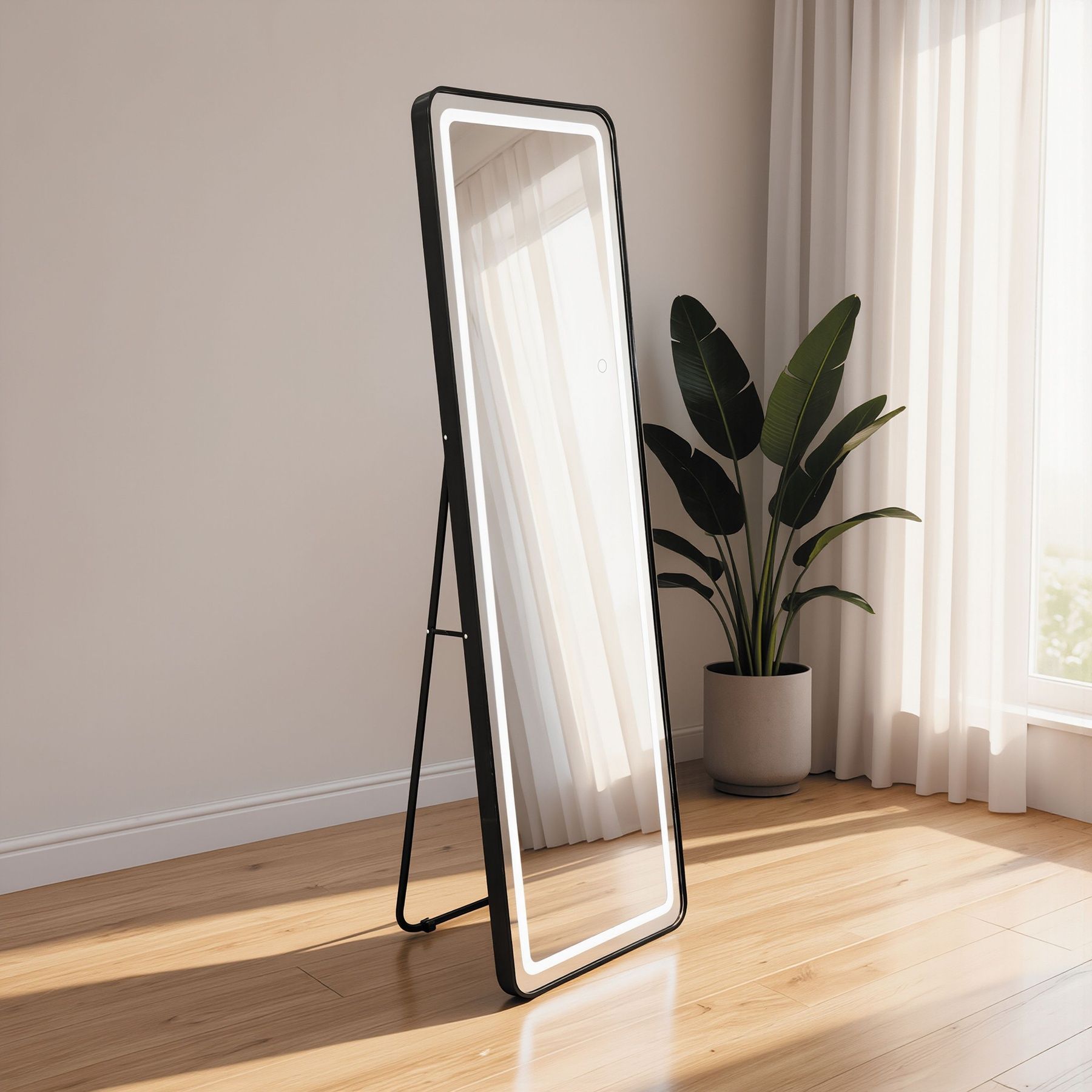 Дзеркало Qtap Gemini 500х1600 з LED-підсвічуванням Touch, з димером, QTGE50160049284