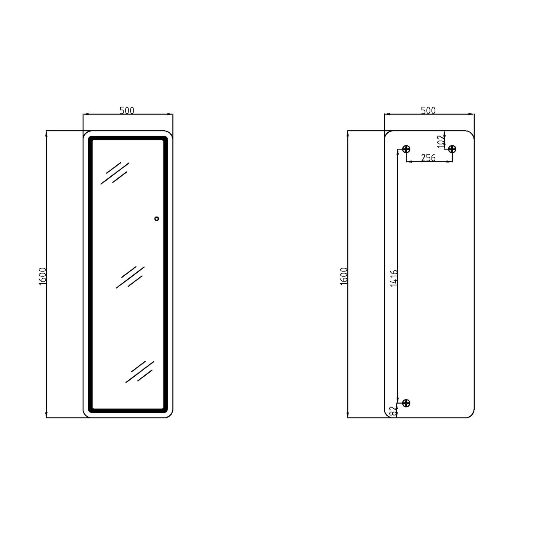 Дзеркало Qtap Gemini 500х1600 з LED-підсвічуванням Touch, з димером, QTGE50160049284
