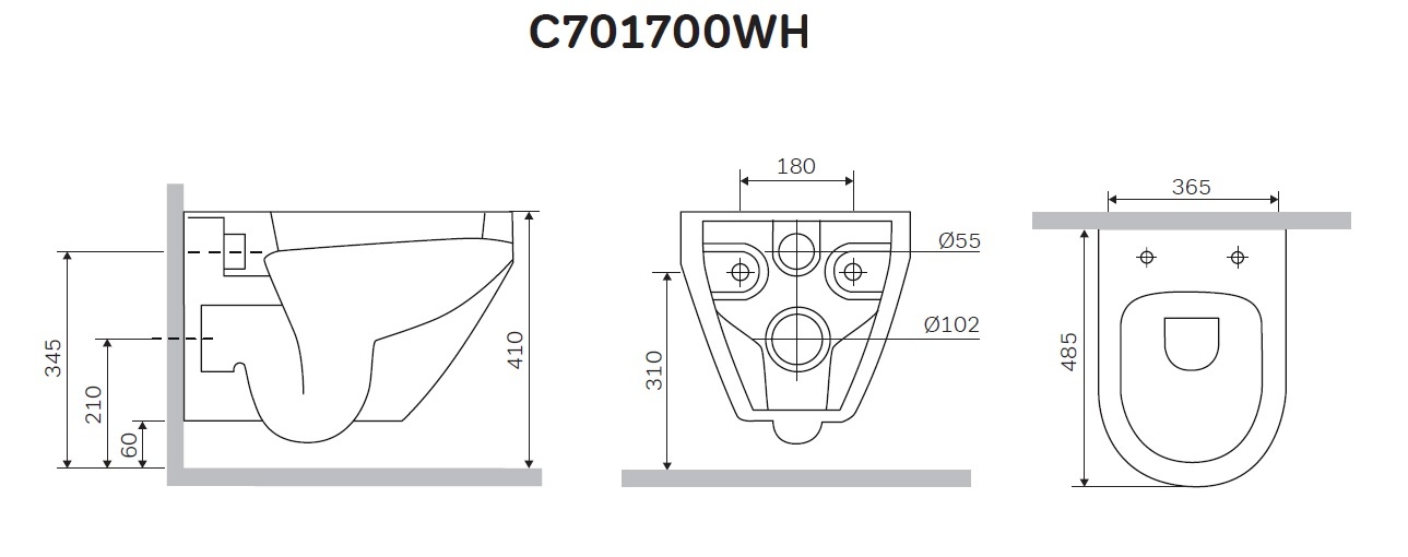 Підвісний унітаз FlashClean AM.PM C701700WH Spirit 2.0