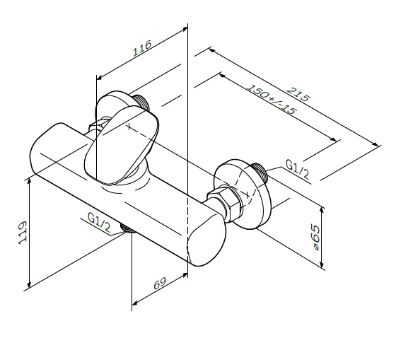 Змішувач для душу AM.PM F70A20000 Spirit 2.0