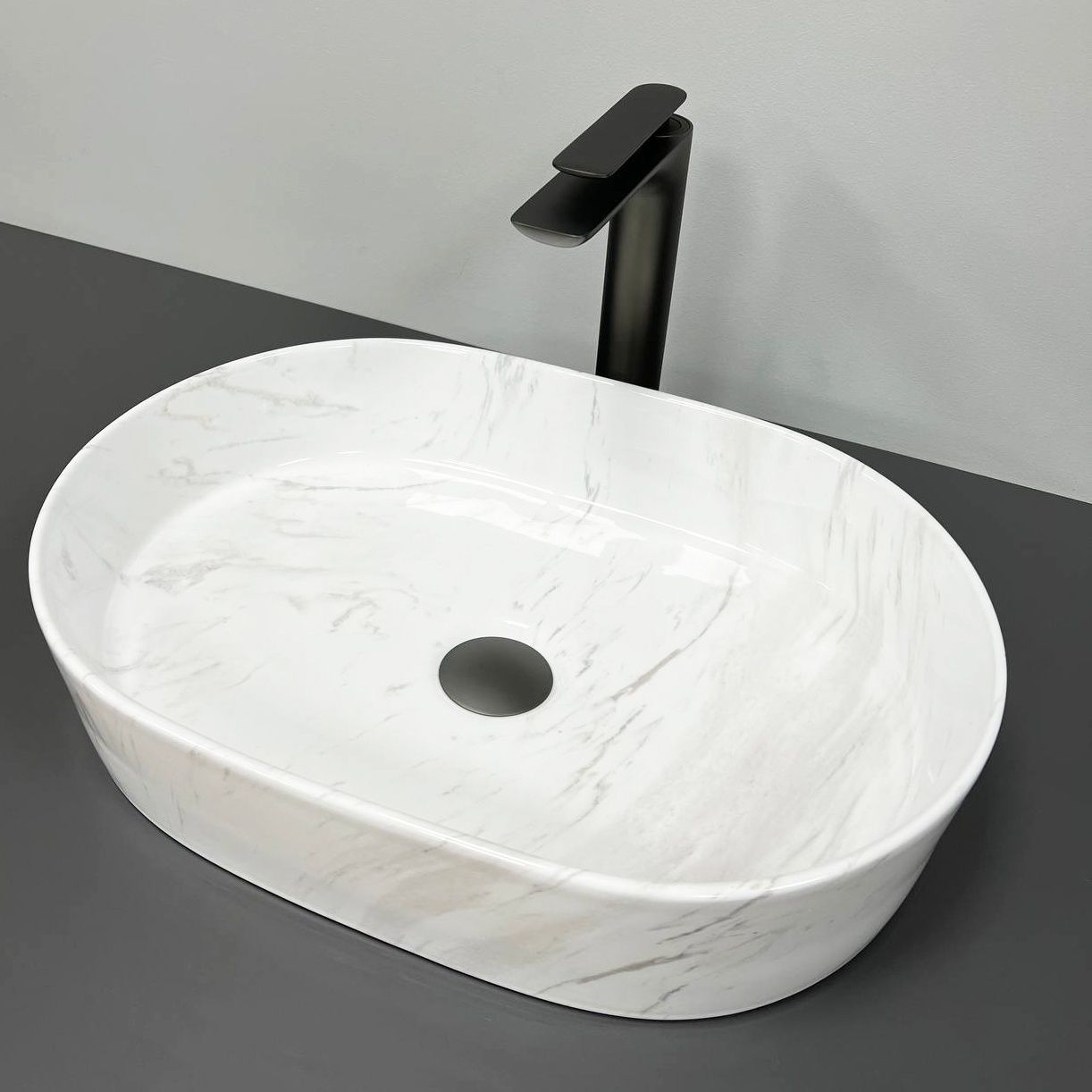 Умивальник (раковина) VBI VERONA 50 NATURE MARMO GLOSSY накладний