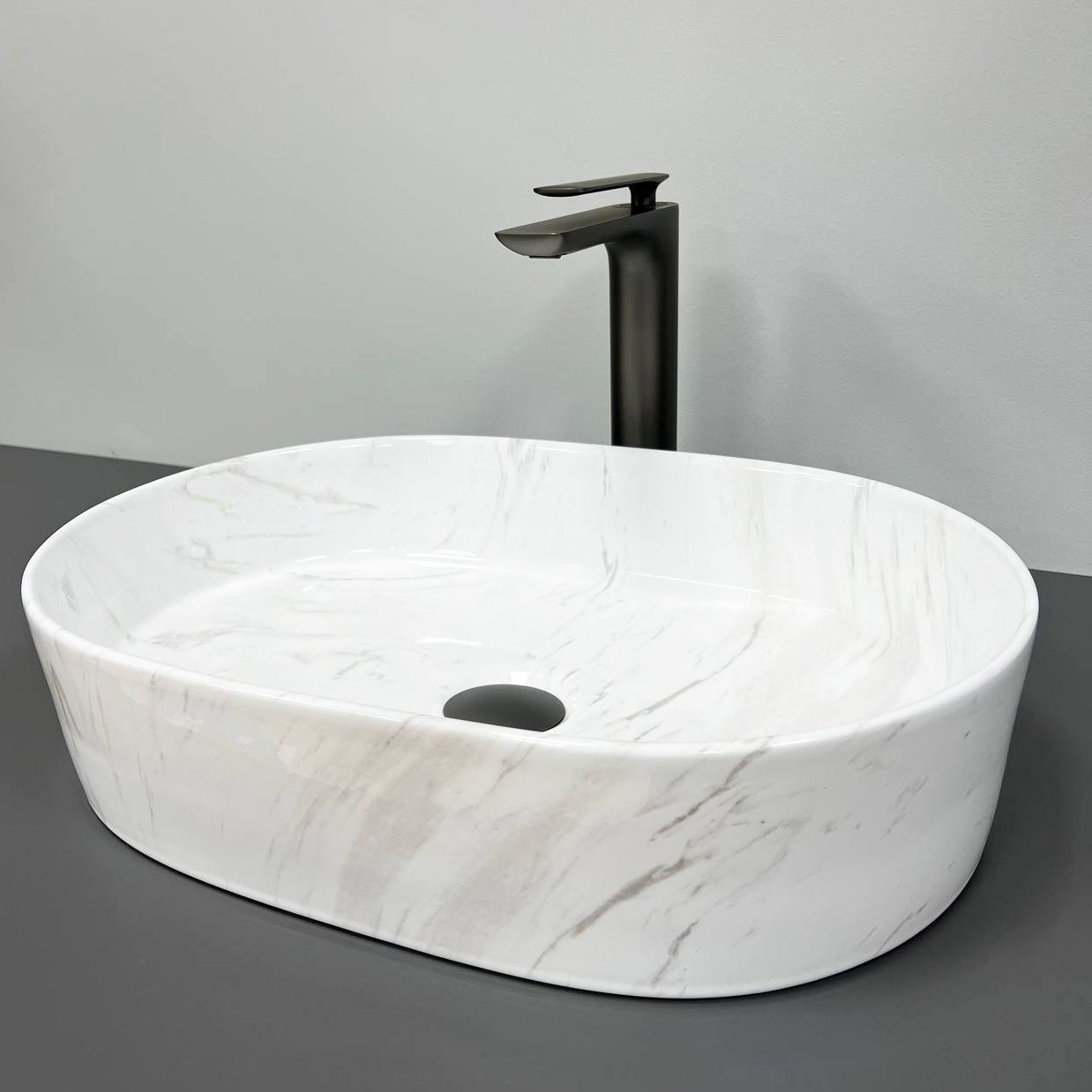 Умивальник (раковина) VBI VERONA 50 NATURE MARMO GLOSSY накладний