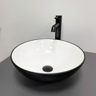 Умивальник (раковина) VBI AMALFI BLACK WHITE накладний