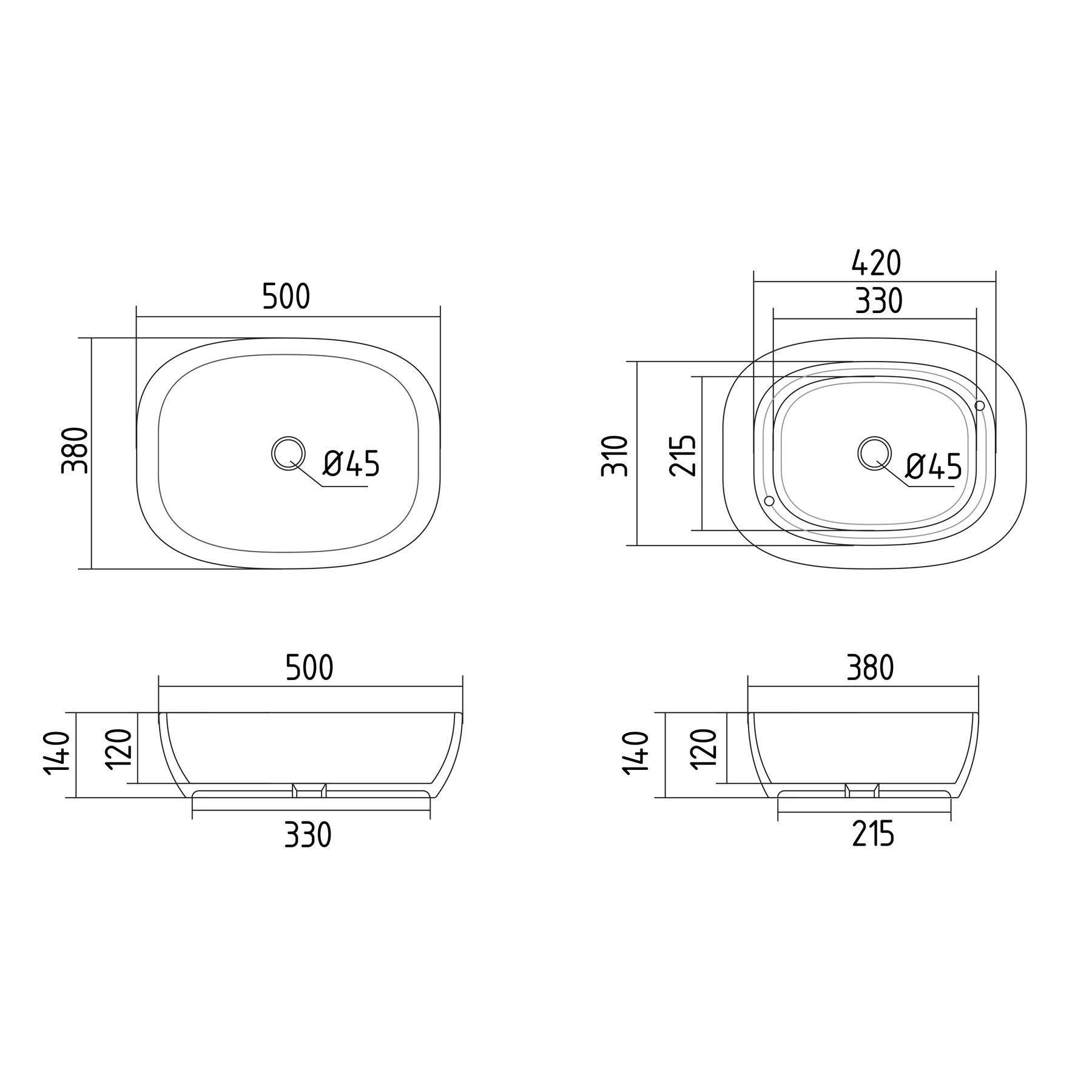 Раковина-чаша Qtap Cardinal 500х380х140 мм White QT04116302W