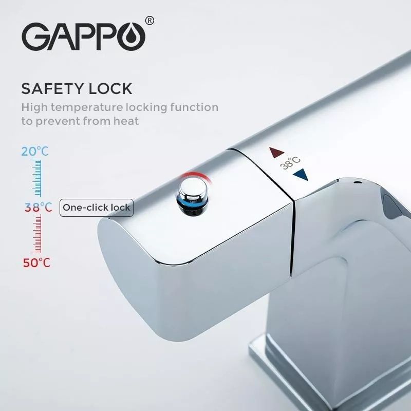 Змішувач для раковини з термостатом GAPPO G1007-40 Хром (1041627)