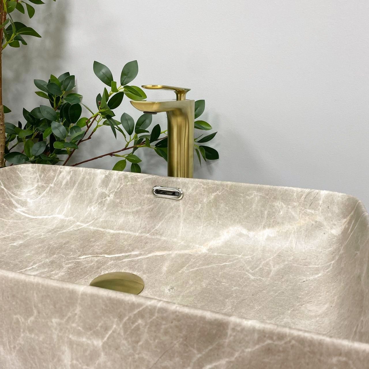 Умивальник (раковина) VBI ARABBA M BEIGE STONE MATT накладний