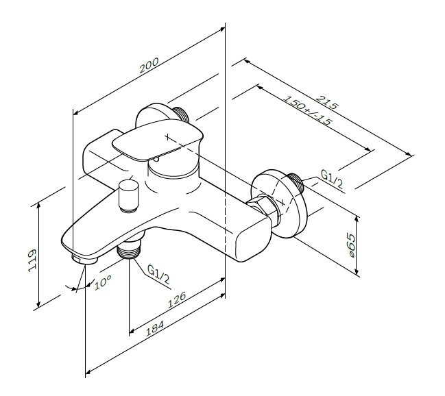 Змішувач для ванної та душу AM.PM F71A10000 Spirit 2.1