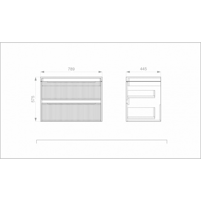 Тумба Aquarius Apollo 80 консольная с умывальником Lux W Graphite (1834757966)