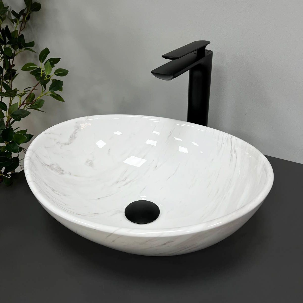 Умивальник (раковина) VBI PARMA MARBLE NATURE GLOSSY накладний