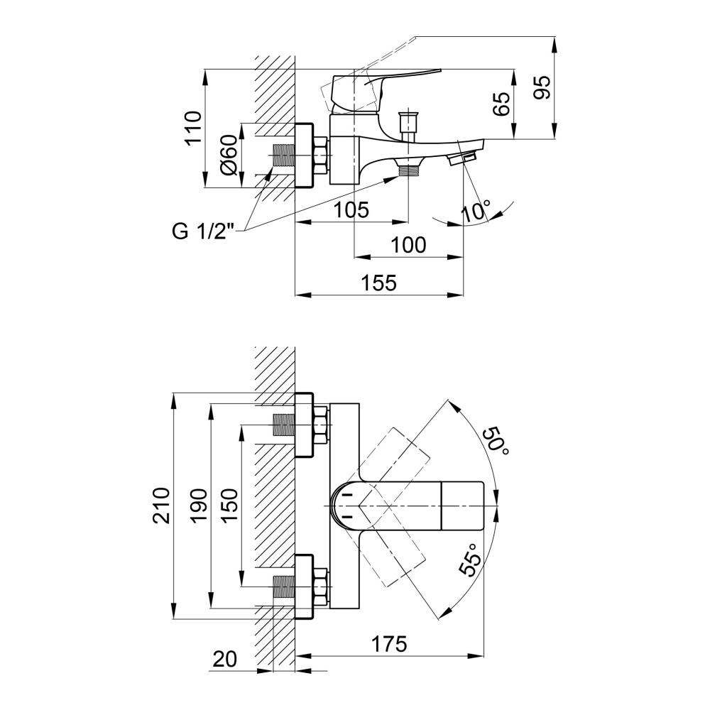 Змішувач для ванни Qtap Nihonto QTNH3022101DC Chrome