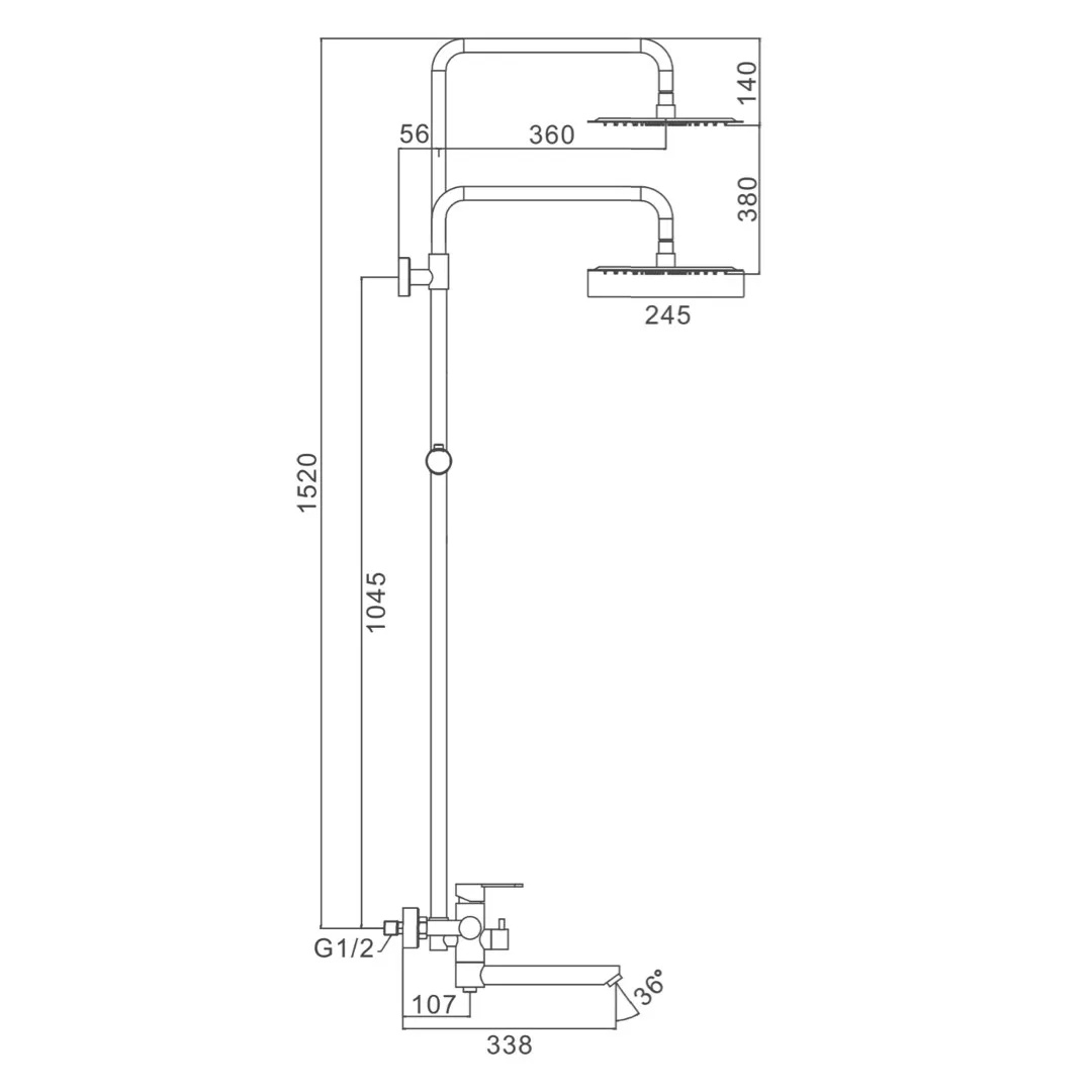 Душевая система Frap F24801 Нержавеющая сталь (1035777)