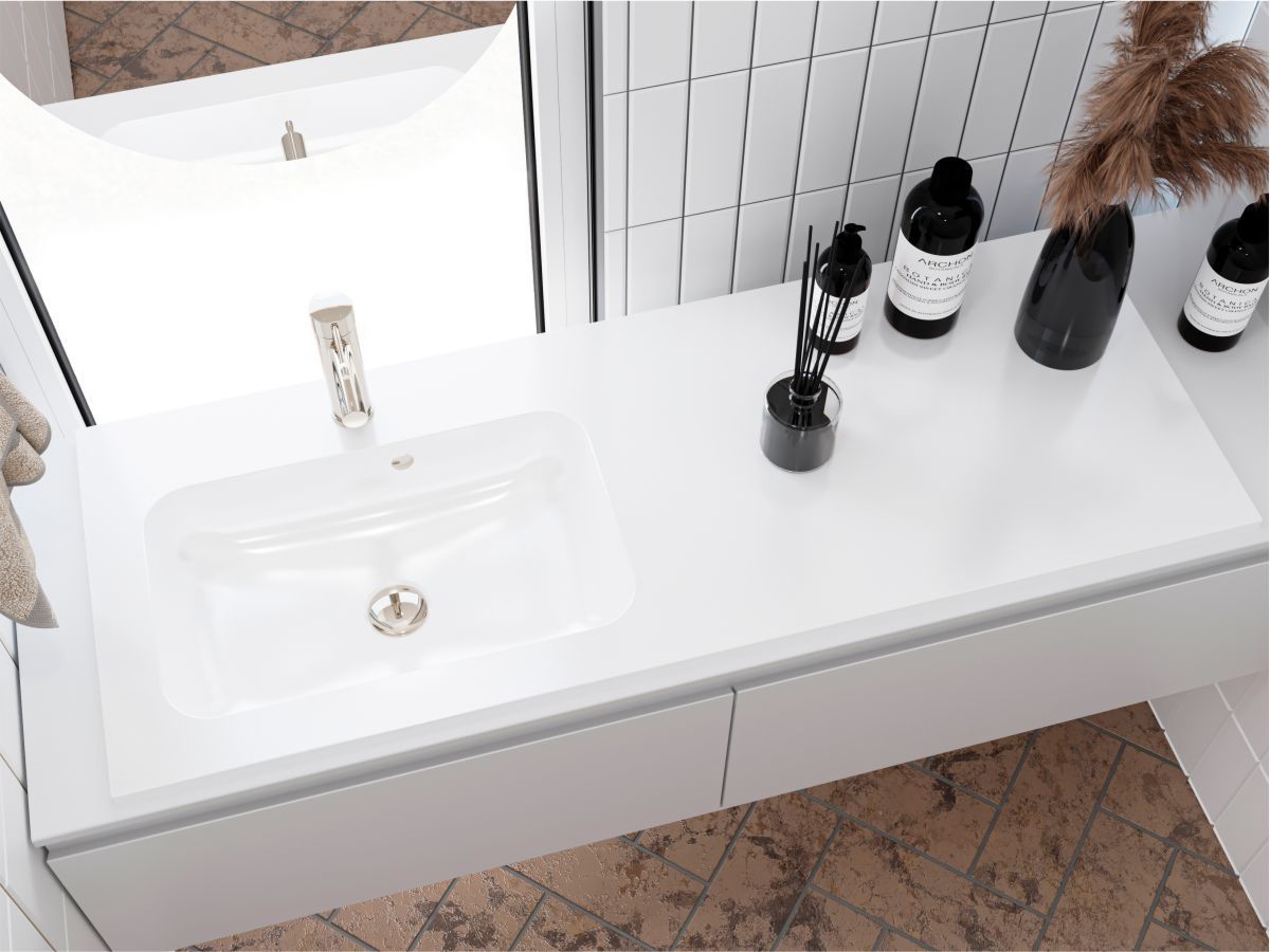 Умивальник (раковина) MIRAGGIO Della 1200 L Білий глянцевий (0000911)