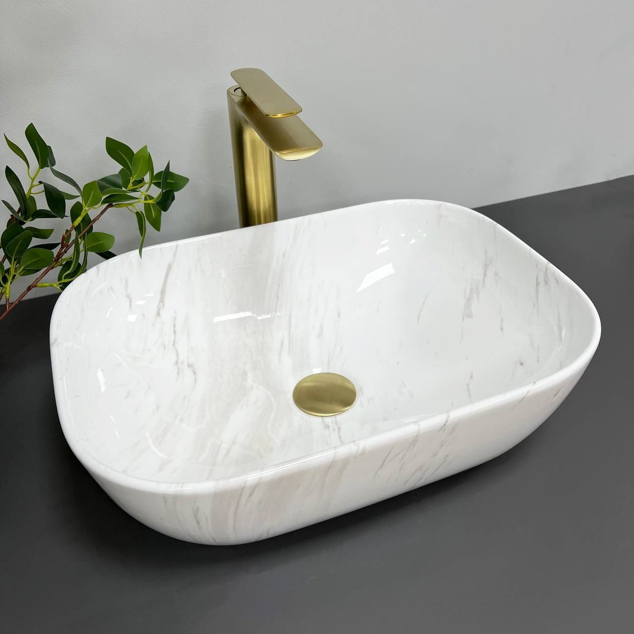 Умивальник (раковина) VBI RAVENNA MARBLE NATURE GLOSSY накладний
