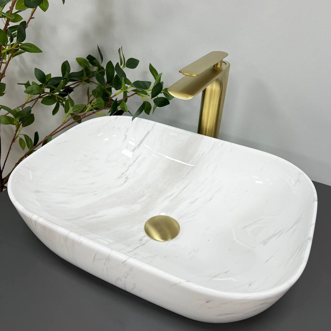 Умивальник (раковина) VBI RAVENNA MARBLE NATURE GLOSSY накладний