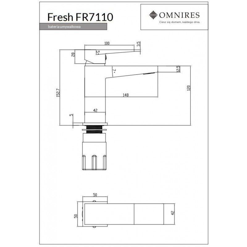 змішувач для умивальника Omnires Fresh chrome (FR7110CR)