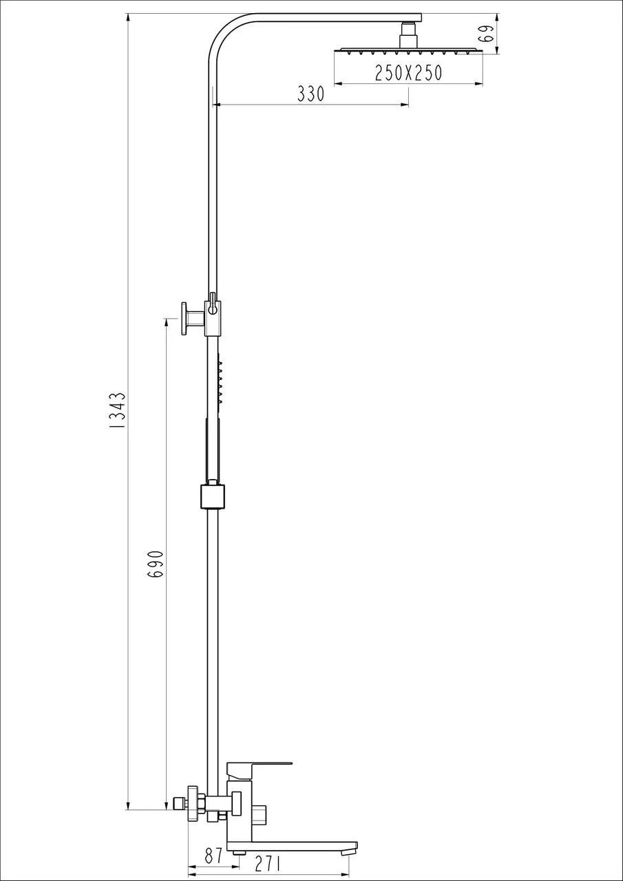 Душевая система Frap F24802 Нержавеющая сталь (1035782)