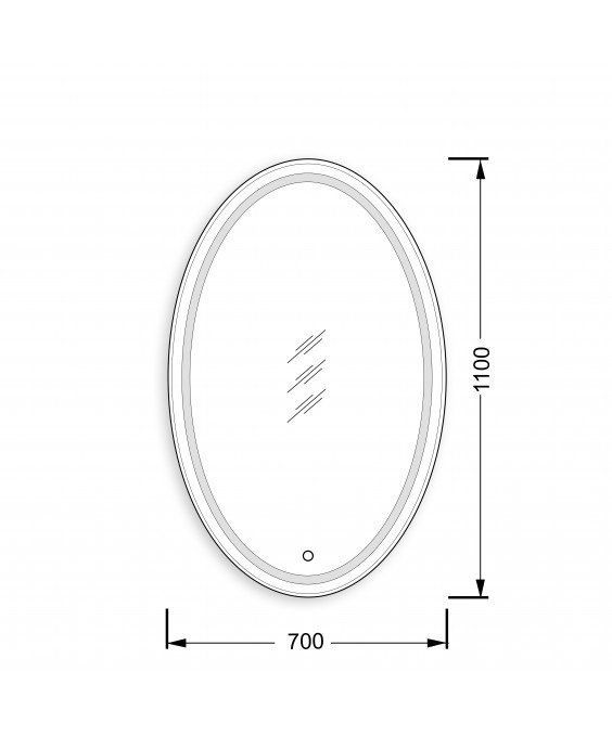 Дзеркало з LED підсвіткою Magda 110x70 з сенсором