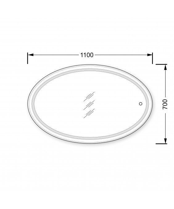 Дзеркало з LED підсвіткою Magda 110x70 з сенсором
