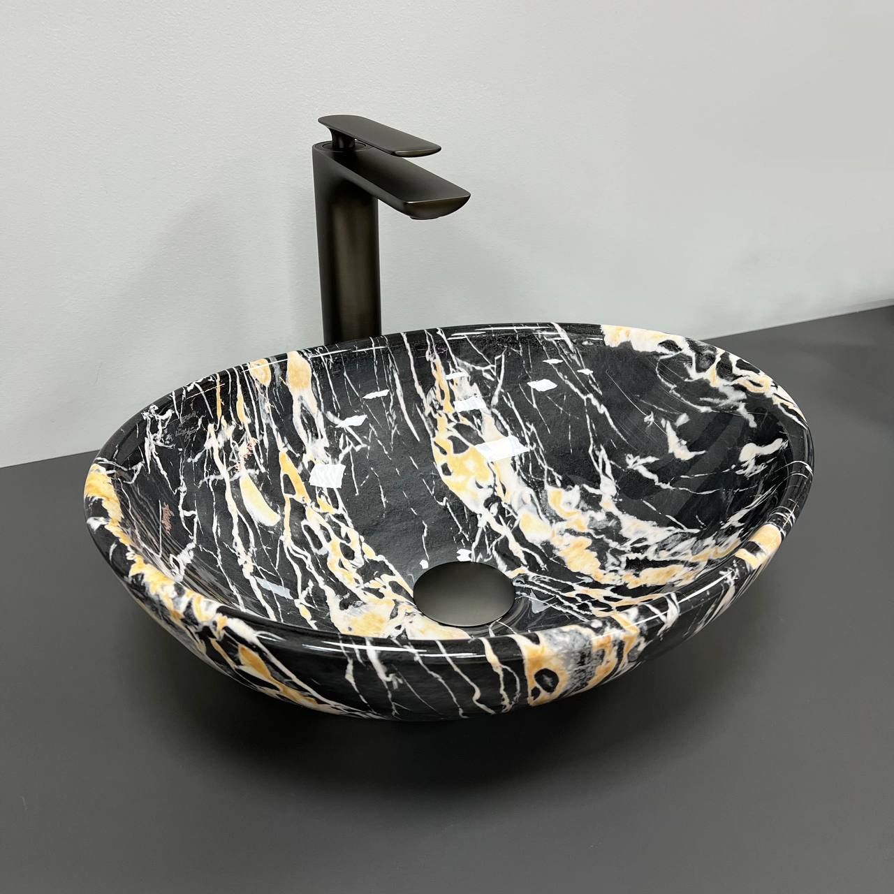 Умивальник (раковина) VBI PARMA BLACK OPAL GLOSSY накладний