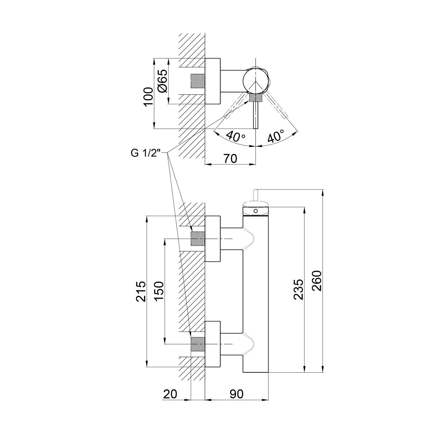 Змішувач для душу Qtap Robin QTROB4060102K Black Chrome