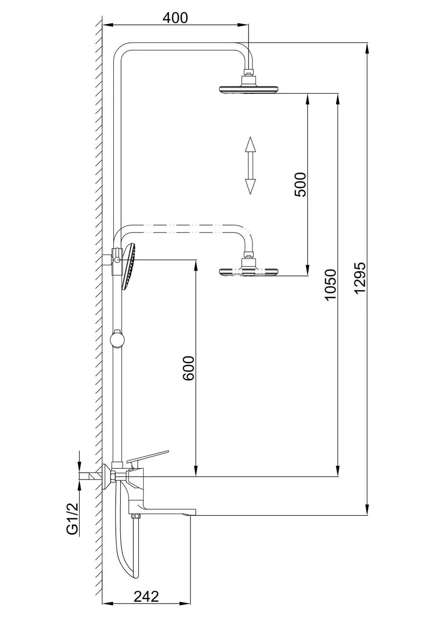 Душова система Frap F2457 Чорний/Хром (1037554)