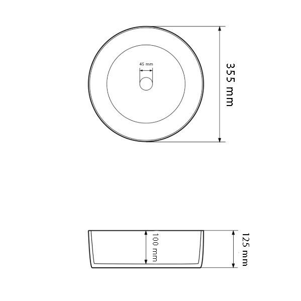 Умивальник (раковина) VBI PRATO WHITE BLACK MARBLE MATT накладний