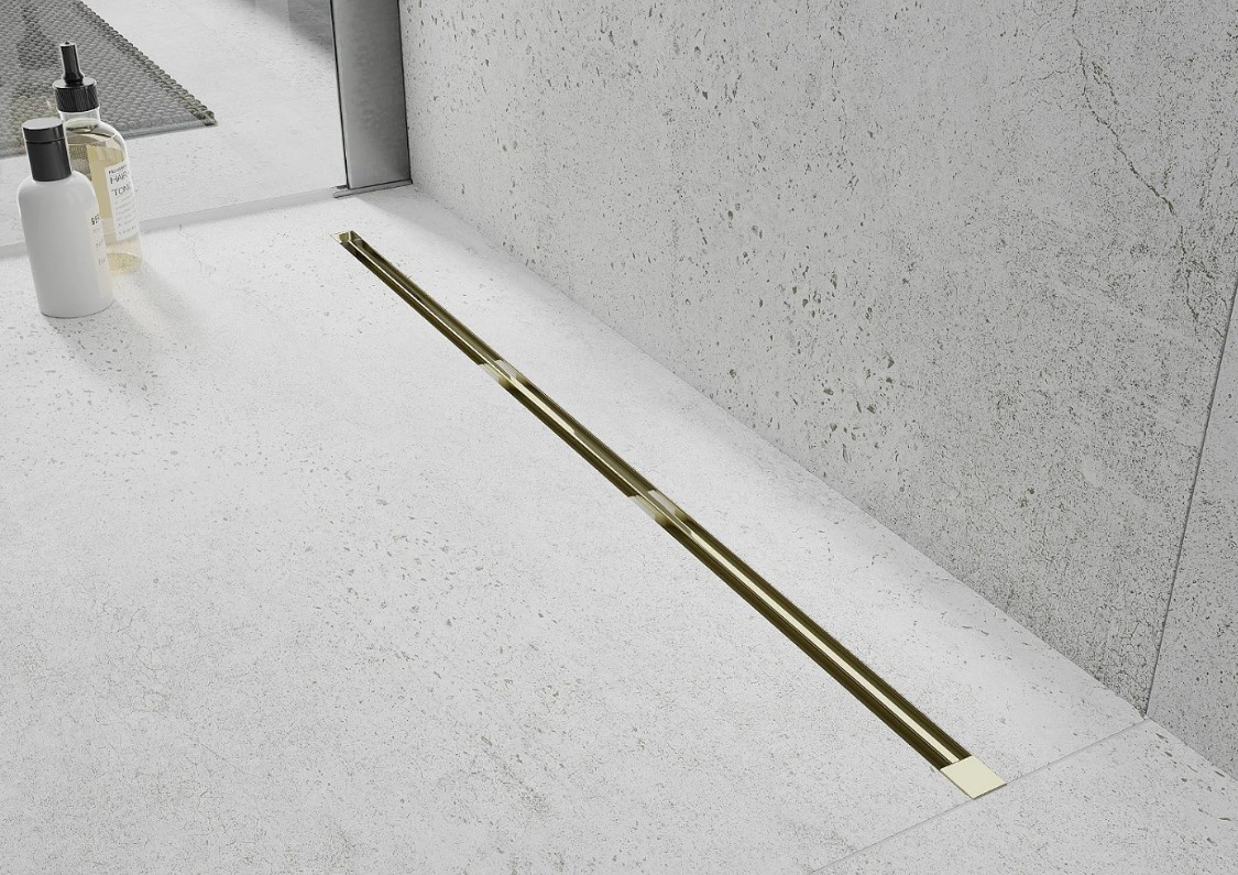 Трап для душу MEXEN FLAT 360° SUPER SLIM GOLD золотий 80 см