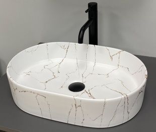 Умивальник (раковина) VBI VERONA 50 GOLD MARMO GLOSSY накладний