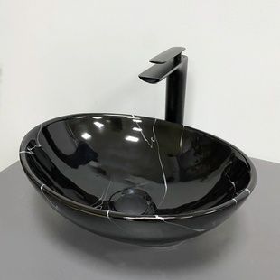 Умивальник (раковина) VBI PARMA BLACK MARMO GLOSSY накладний