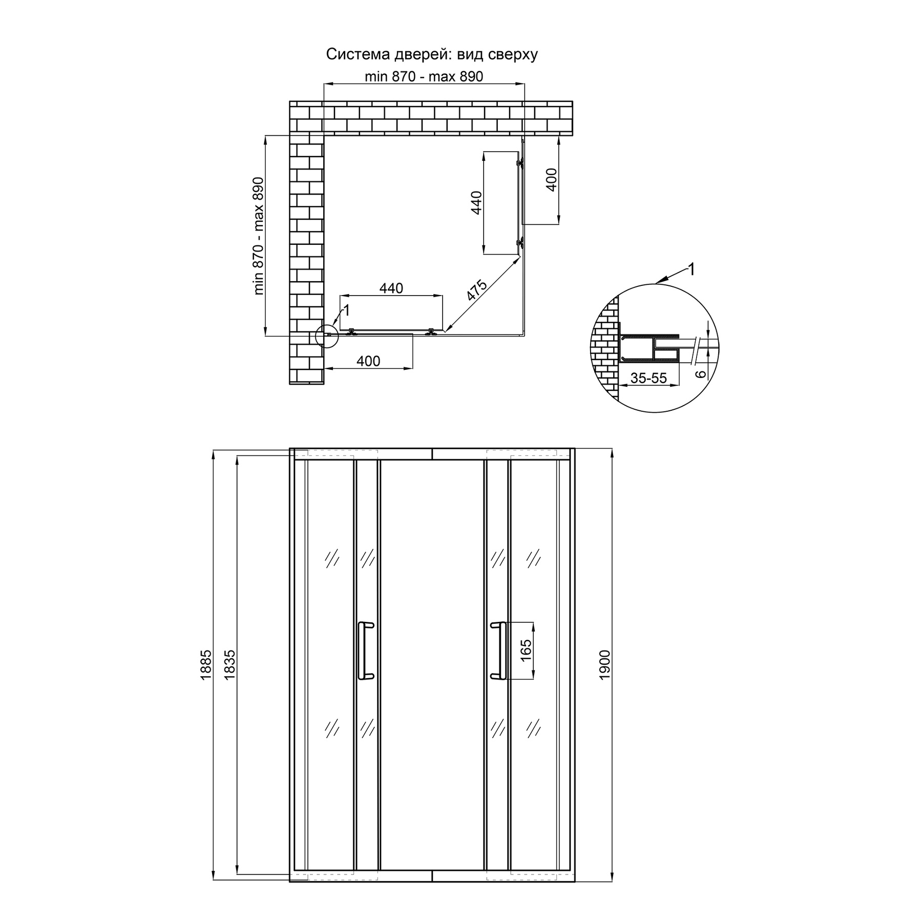 Душевая кабина Qtap Taurus BLA1099SC6 90х90 см, стекло Clear 6 мм покрытие CalcLess, без поддона