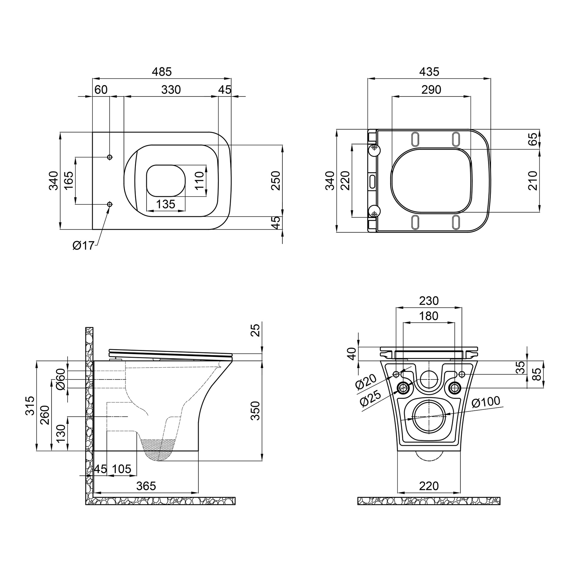 Унитаз подвесной Qtap Presto безободковый с сиденьем Soft-close QT24332615EW