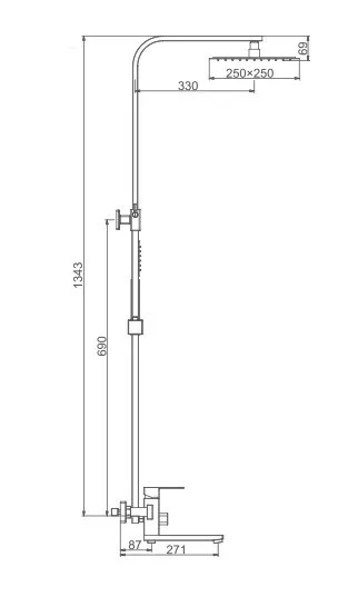 Душова система Frap F24802-6 Чорний (1040811)