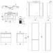 Комплект мебели для ванной Qtap Albatross тумба с раковиной + зеркальный шкаф + пенал QT044AL42957