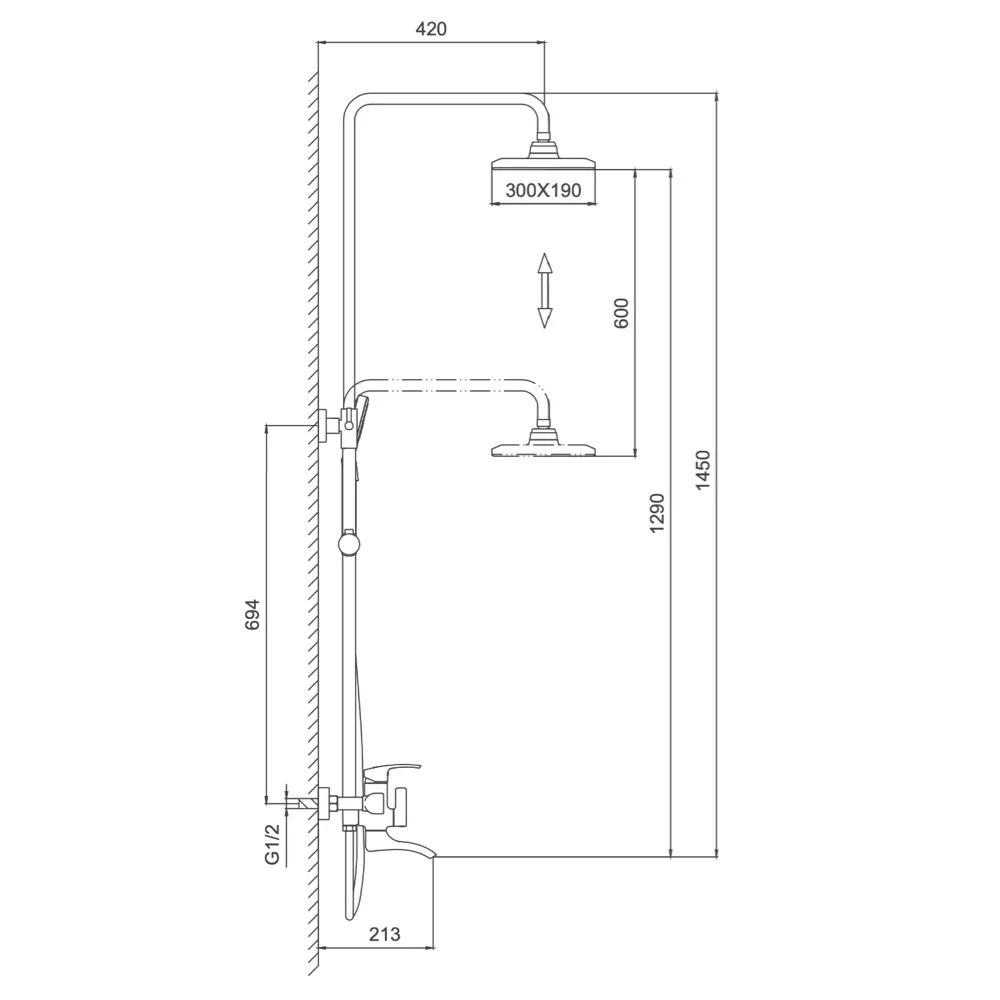 Душова система Frap F2469 Хром (1045047)