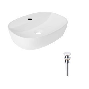 Комплект Qtap Scorpio: Раковина накладна овальна 500x380x120 мм White + Донний клапан PU02