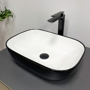 Умивальник (раковина) VBI RAVENNA BLACK WHITE GLOSSY накладний
