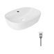 Комплект Qtap Scorpio: Раковина накладна овальна 500x380x120 мм White + Донний клапан PU02