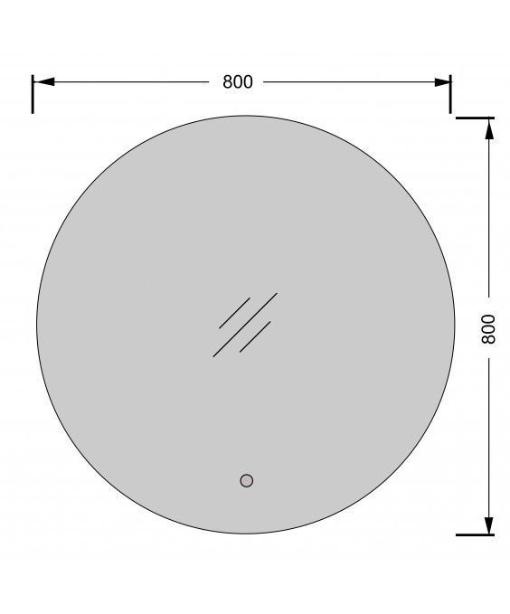 Eclipse 80x80 S Дзеркало з LED підсвіткою з сенсором