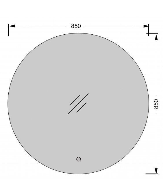 Eclipse 85x85 S Дзеркало з LED підсвіткою з сенсором