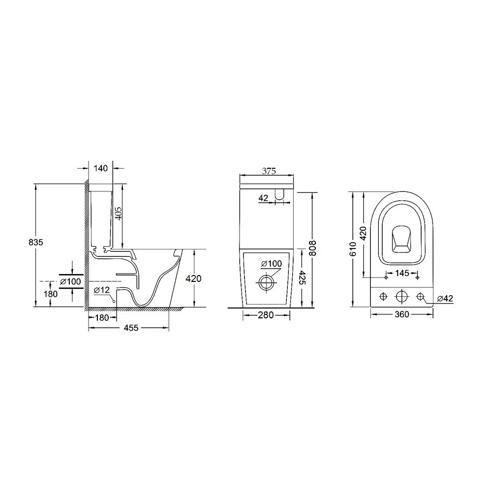 Унітаз-компакт Qtap Stork/Swan безобідковий з сідінням Soft-close QT15222179W