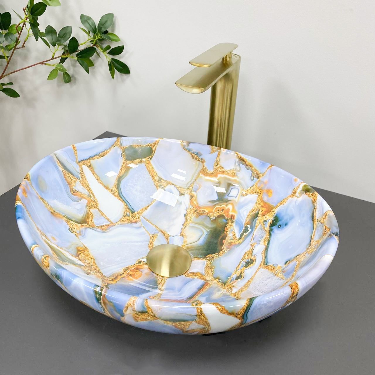 Умивальник (раковина) VBI PARMA MARBLE BLUE накладний