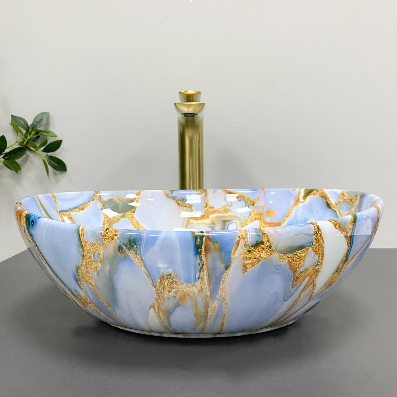 Умивальник (раковина) VBI PARMA MARBLE BLUE накладний